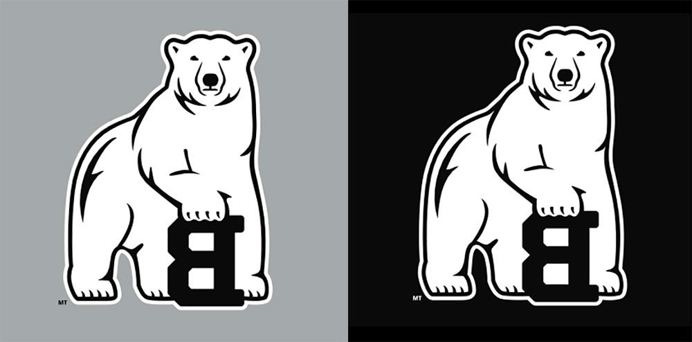 Bowdoin polar bear on background colors