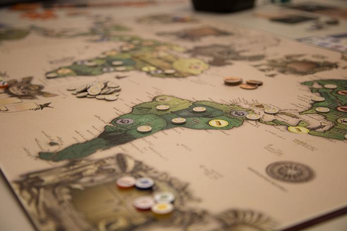 close-up of table top board game