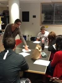 Lisa Flanagan working with students